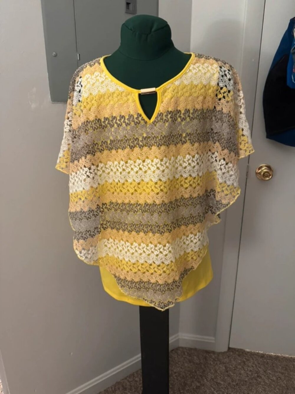 Yellow Tank Top with Lace Covering